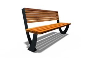 street furniture, seating, wood seating, wood backrest