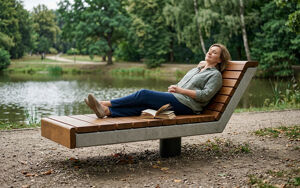 street furniture, bench, seating, concrete, smooth concrete, chaise longue, leasure and rest