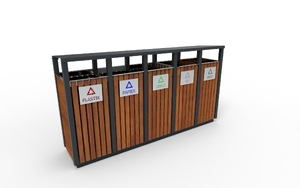 mobilier stradal, cos de gunoi, acoperis / capac, segregare completa