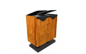 mobilier stradal, cos de gunoi, acoperis / capac, volum mare, montat pe stalp, segregarea preliminara, diafragma laterala