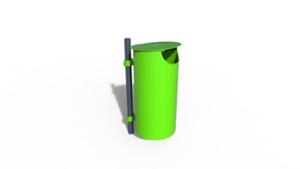 mobilier stradal, cos de gunoi, atasat la perete, bolard montat