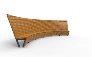 mobilier stradal, sezuturi, pret per 1 metru, lungimea masurata pe partea mai lunga, modular, spatar din lemn, curbat, scaune din lemn, spatar inalt