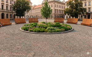 mobilier stradal, sezuturi, pret per 1 metru, lungimea masurata pe partea mai lunga, modular, spatar din lemn, curbat, scaune din lemn, spatar inalt