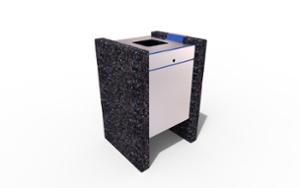 mobilier stradal, cos de gunoi, scrumiera de siguranta, logo, granit