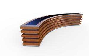mobilier stradal, jardiniera, otel, lemn, curbat