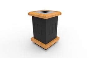mobilier stradal, cos de gunoi, lemn