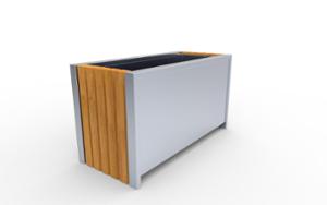 mobilier stradal, jardiniera, otel, lemn, logo, rectangular, mobile (compatibil pentru mufa de jante)