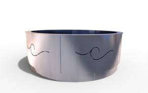 mobilier stradal, jardiniera, otel, curbat, logo