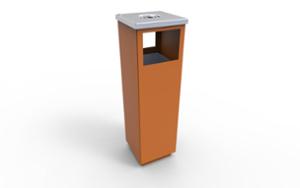 mobilier stradal, cos de gunoi, scrumiera de siguranta, logo, rectangular, diafragma laterala