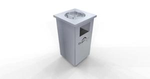 mobilier stradal, cos de gunoi, scrumiera mare cu nisip, logo, diafragma laterala