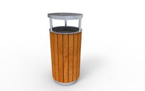 mobilier stradal, cos de gunoi, acoperis / capac, lemn, scrumiera de siguranta