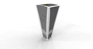 mobilier stradal, jardiniera, otel, logo, rectangular