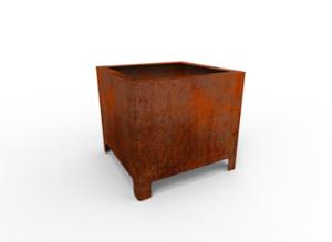 mobilier stradal, jardiniera, otel, rectangular, mobile (compatibil pentru mufa de jante), corten