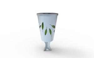 mobilier stradal, cos de gunoi, capac montat cu stift