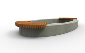 mobilier stradal, banca, jardiniera, scaune din lemn, curbat, beton, partea de sus a zidului, beton finisat, modular