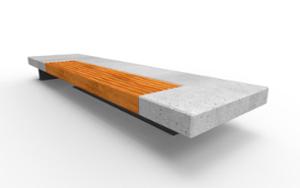 mobilier stradal, banca, beton, beton finisat, scaune din lemn