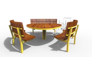 mobilier stradal, altele, sezuturi, pret per 1 metru, lungimea masurata pe partea mai lunga, set picnic, accesibil pentru persoane cu handicap, curbat, masa, spatar inalt