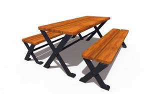 mobilier stradal, banca, set picnic, scaune din lemn, masa, retro