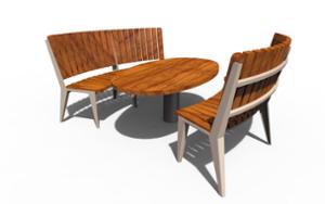 mobilier stradal, sezuturi, altele, scaune din lemn, spatar din lemn, curbat, masa, set picnic, scanduri orizontale