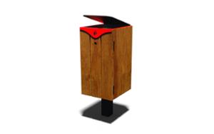 mobilier stradal, cos de gunoi, montat pe stalp, acoperis / capac, diafragma laterala, wzór zastrzeżony