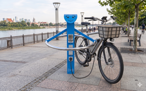 mobilier stradal, bolard, stand de biciclete, suport bicicleta, 230v si/sau priza usb, inductie / incarcator qi