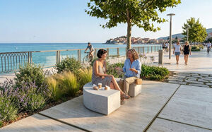 mobilier stradal, banca, curbat, beton, beton finisat, scaune din beton