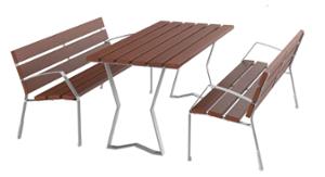 mobilier stradal, ławka, komplet piknikowy, stół