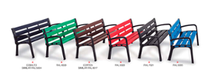mobilier stradal, ławka, polietylen