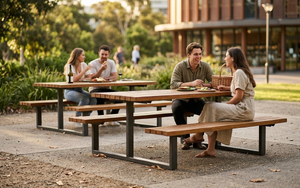 mobilier stradal, banca, scaune din lemn, masa, set picnic