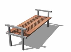 gatumöbler, bänk, sittplatser av trä, armstöd, dubbelsidig
