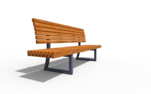 gatumöbler, bänk, ryggstöd av trä, sittplatser av trä