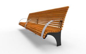 gatumöbler, bänk, sittplatser av trä, ryggstöd av trä, armstöd, retro, högt ryggstöd