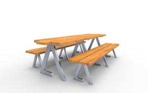 gatumöbler, bänk, sittplatser av trä, bord, picnic-set, dubbelsidig