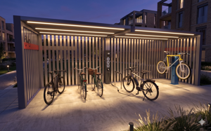gatumöbler, övrigt, cykelställ, cykeltak