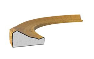 gatumöbler, bänk, böjd, modulär, högt ryggstöd